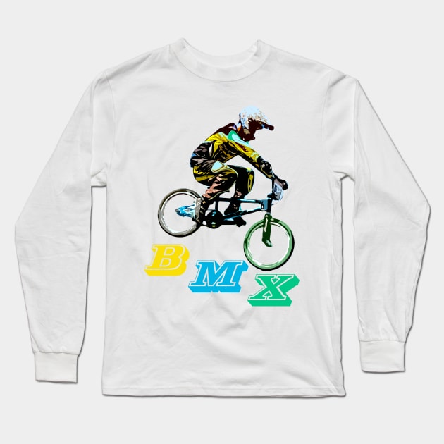 bmx Long Sleeve T-Shirt by rickylabellevie